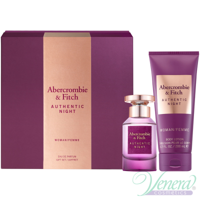Abercrombie & Fitch Authentic Night Woman Set (EDP 50ml + BL 200ml) for Women Women's Gift sets