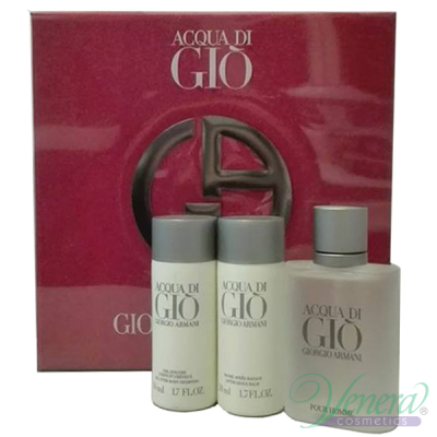 Armani Acqua Di Gio Set (EDT 50ml + AS Balm 50ml + SG 50ml) for Men Men's Gift set