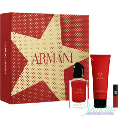Armani Si Passione Set (EDP 50ml + BL 75ml + Lip Maestro 400 1.5ml) for Women Women's Gift sets