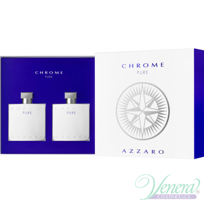 Azzaro Chrome Pure Set (EDT 100ml + AS Lotion 100ml) for Men Men's Gift sets