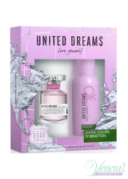 Benetton United Dreams Love Yourself Set (EDT 80ml + Deo Spray 150ml) for Women Women's Gift sets