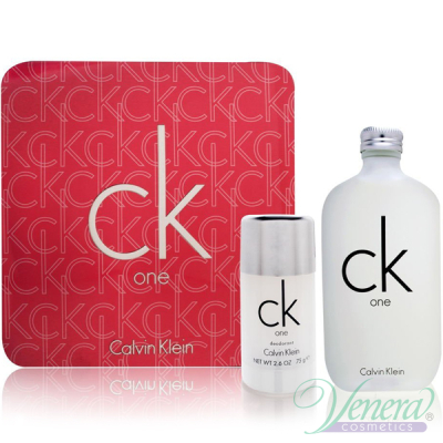 Calvin Klein CK One Set (EDT 100ml + Deo Stick 75ml) for Men and Women Men's and Women's