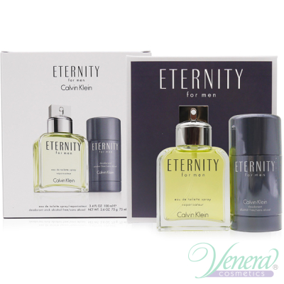 Calvin Klein Eternity Set (EDT 100ml + Deo Stick 75ml) for Men Men's Gift sets