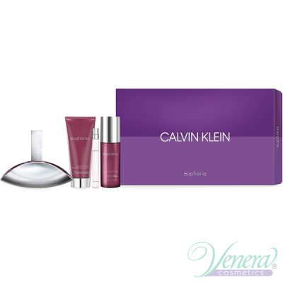 Calvin Klein Euphoria Set (EDP 100ml + EDP 10ml + BL 100ml + Body Mist 150ml) for Women Women's Gift sets