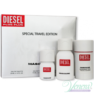 Diesel Plus Plus Set (EDT 75ml + Deo Stick 75ml + EDT 30ml) for Men Men's Gift sets