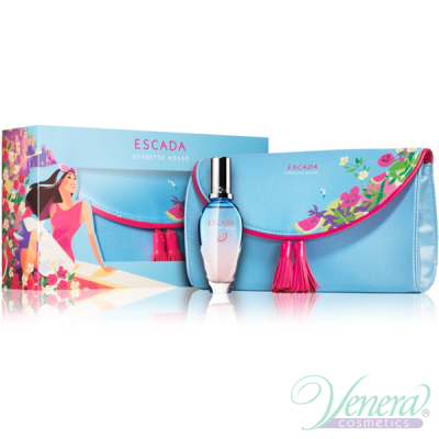 Escada Sorbetto Rosso Set (EDT 30ml + Cosmetic Bag) for Women Women's Gift sets