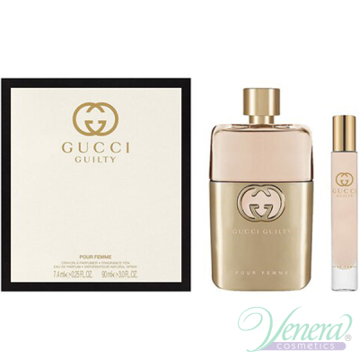 Gucci Guilty Eau de Parfum Set (EDP 90ml + EDP 7,4ml Roller Ball)  for Women Women's Gift sets