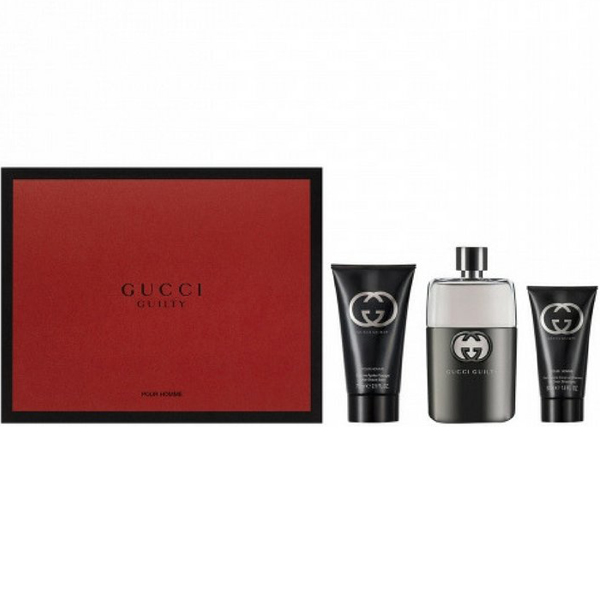 Gucci Guilty Pour Homme Set (EDT 90ml + After Shave Balm 75ml + SG 50ml ...