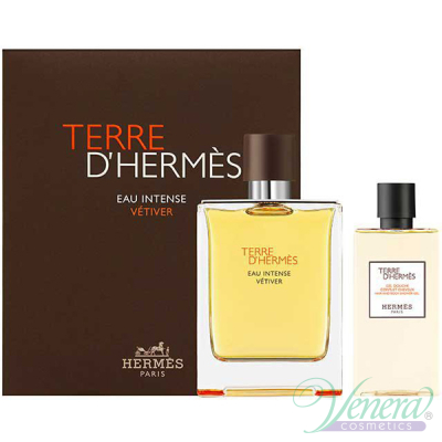 Hermes Terre D'Hermes Eau Intense Vetiver Set (EDP 100ml + SG 80ml) for Men Men's Gift sets