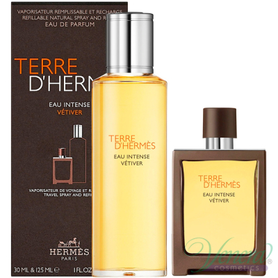 Hermes Terre D'Hermes Eau Intense Vetiver Set (EDP 30ml + Refill EDP 125ml) for Men Men's Gift sets