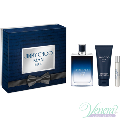 Jimmy Choo Man Blue Set (EDT 100ml + AS Balm 100ml + EDT 7.5ml) for Men Men's Gift sets