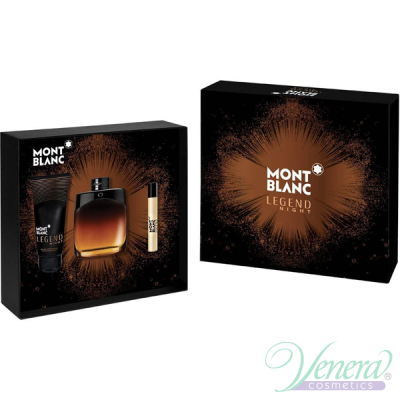 Mont Blanc Legend Night Set (EDP 100ml + EDP 7.5ml + AS Balm 100ml) for Men Men's Gift sets