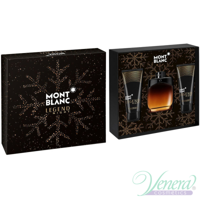 Mont Blanc Legend Night Set (EDP 100ml + AS Balm 100ml + SG 100ml) for Men Men's Gift sets