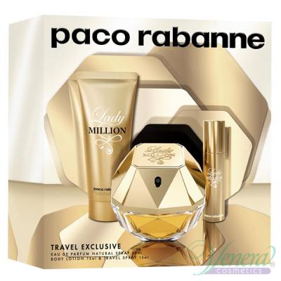 Paco Rabanne Lady Million Set (EDP 80ml + EDP 10ml + BL 75ml) for Women Women's Gift sets