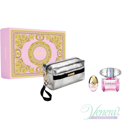 Versace Bright Crystal Set (EDT 90ml + EDT 10ml + Bag) for Women Women's Gift sets