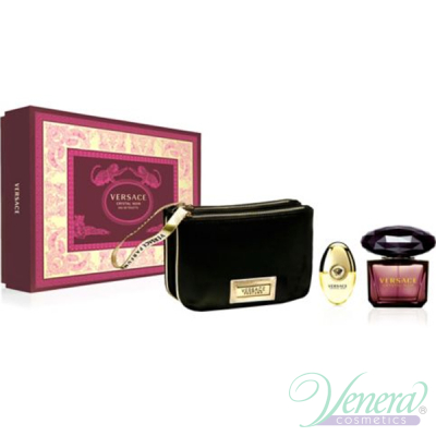 Versace Crystal Noir Set (EDT 90ml + EDT 10ml + Bag) for Women Women's Gift sets