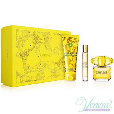 Versace Yellow Diamond Set (EDT 90ml + EDT Roll On 10ml + SG 150ml) for Women Women's Gift sets
