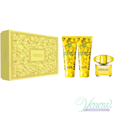 Versace Yellow Diamond Set (EDT 90ml + BL 150ml + SG 150ml) for Women Women's Gift sets