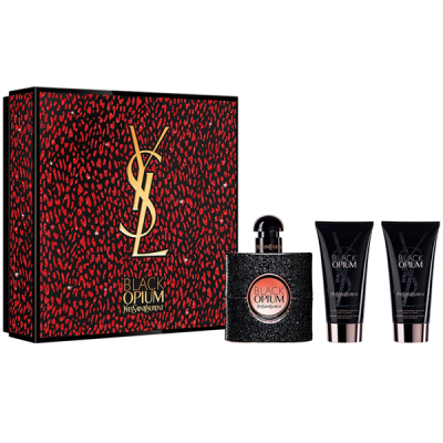 YSL Black Opium Set (EDP 50ml + BL 50ml + BL 50ml)) for Women Women's Gift sets