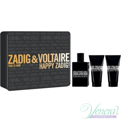 Zadig & Voltaire This is Him Set (EDT 50ml + SG 50ml + SG 50ml) Happy Zadig! for Men Men's Gift sets