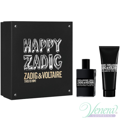 Zadig & Voltaire This is Him Set (EDT 50ml + SG 50ml + SG 50ml) Happy Zadig! for Men Men's Gift sets