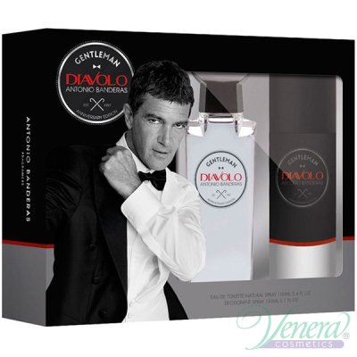 Antonio Banderas Diavolo Gentleman Set (EDT 100ml + Deo Spray 150ml) for Men Men's Gift set