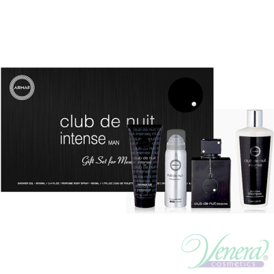 Armaf Club De Nuit Intense Man Set (EDT 105ml + Deo Spray 50ml + SG 100ml + Shampoo 250ml) for Men Men's Gift sets