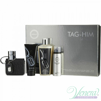 Armaf Tag-Him Set (EDT 100ml + Deo Spray 50ml + SG 100ml + Shampoo 250ml) for Men Men's Gift sets