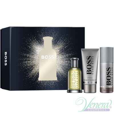 Boss Bottled Set (EDT 100ml + Deo Spray 150ml + SG 100ml) for Men Men's Gift sets