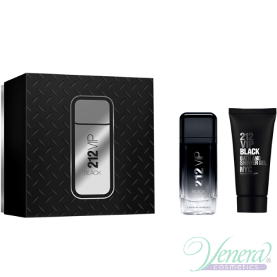 Carolina Herrera 212 VIP Black Set (EDP 100ml + SG 100ml) for Men Men's Gift sets