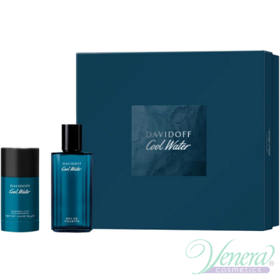 Davidoff Cool Water Set (EDT 75ml + Deo Stick 75ml) for Men Men's Gift sets