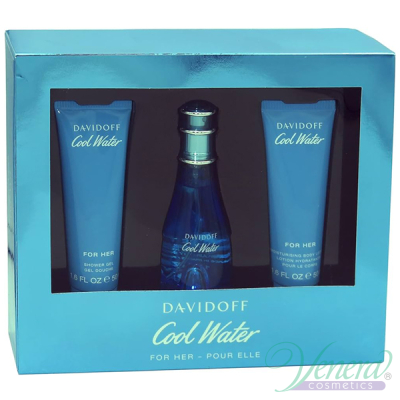 Davidoff Cool Water Set (EDT 50ml + BL 50ml + SG 50ml) for Women Women's Gift sets