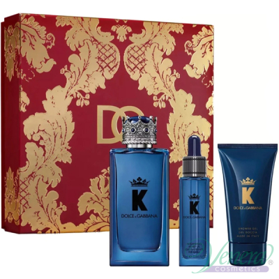 Dolce&Gabbana K by Dolce&Gabbana Eau de Parfum Set (EDP 100ml + Beard Oil 25ml + SG 50ml) for Men Men's Gift sets