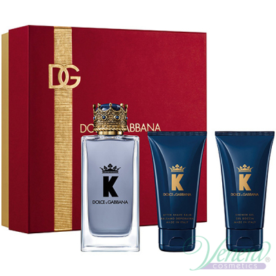 Dolce&Gabbana K by Dolce&Gabbana Set (EDT 100ml + AS Balm 50ml + SG 50ml) for Men Men's Gift sets