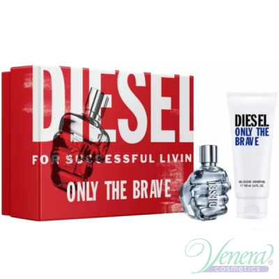 Diesel Only The Brave Set (EDT 50ml + SG 100ml) for Men Men's Gift Sets