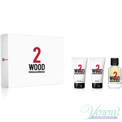 Dsquared2 2 Wood Set (EDT 50ml + BL 50ml + SG 50ml) for Men and Women Unisex Gift sets