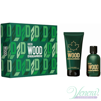 Dsquared2 Green Wood Set (EDT 100ml + SG 150ml) for Men Men's Gift sets