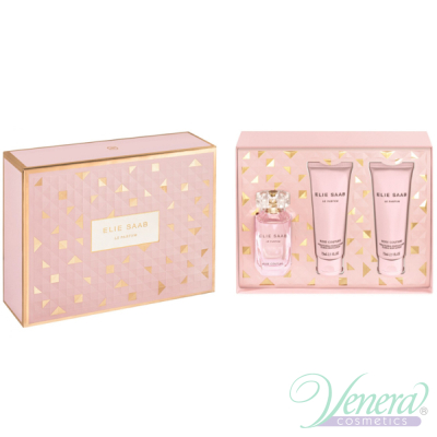 Elie Saab Le Parfum Rose Couture Set (EDT 50ml + BL 75ml + BL 75ml) for Women Women's Gift sets