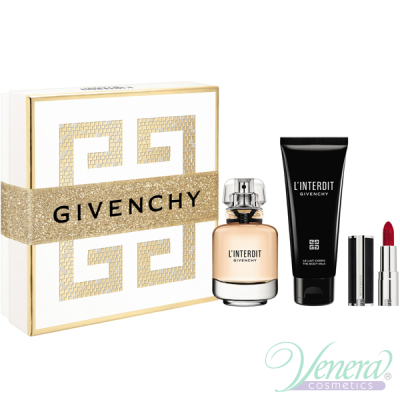 Givenchy L'Interdit Set (EDP 50ml + BL 75ml + Lipstick 333 1.5g) for Women Gift Sets