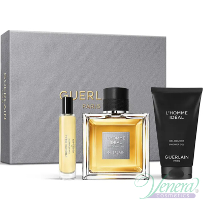 Guerlain L'Homme Ideal Set (EDT 100ml + EDT 10ml + SG 75ml) for Men Men's Gift sets