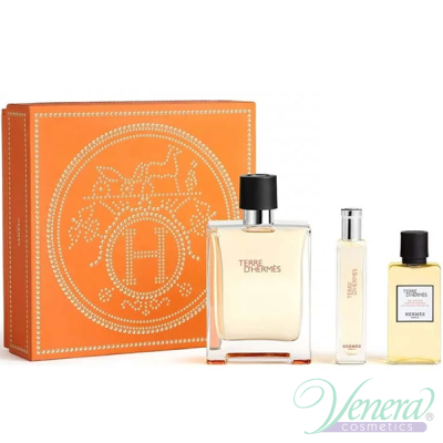 Hermes Terre D'Hermes Set (EDT 100ml + EDT 15ml + Hair & Body Shower Gel 40ml) for Men Gift Sets