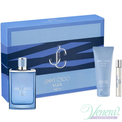 Jimmy Choo Man Aqua Set (EDT 100ml + AS Balm 100ml + EDT 7.5ml) for Men Men's Gift sets