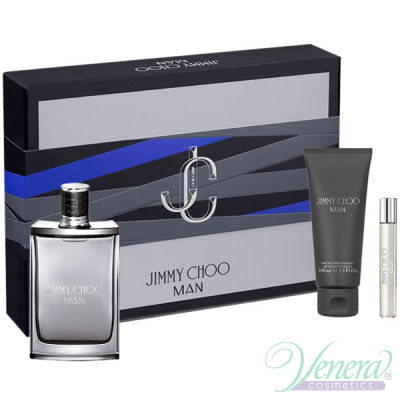 Jimmy Choo Man Set (EDT 100ml + EDT 7.5ml +SG 100ml) for Men Men's Gift Sets