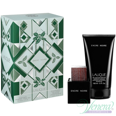 Lalique Encre Noire Set (EDT 50ml + SG 150ml) for Men Men's Gift sets