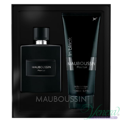 Mauboussin Pour Lui in Black Set (EDP 100ml + SG 200ml) for Men Men's Gift Sets