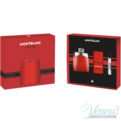 Mont Blanc Legend Red Set (EDP 100ml + Deo Stick 75ml + EDP 7.5ml) for Men Men's Gift sets