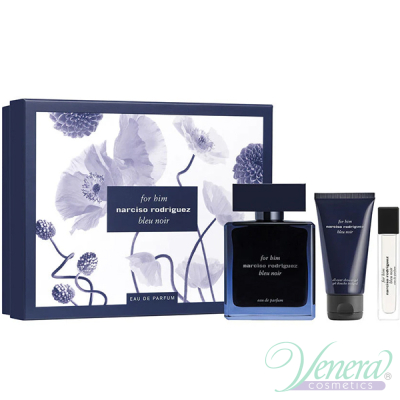 Narciso Rodriguez for Him Bleu Noir Eau de Parfum Set (EDP 100ml + EDP 10ml + SG 50ml) for Men Men's Gift sets