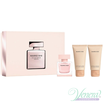 Narciso Rodriguez Cristal Set (EDP 50ml + BL 50ml + SG 50ml) for Women  Women's Gift sets