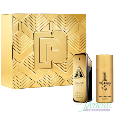 Paco Rabanne 1 Million Elixir Parfum Intense Set (EDP 100ml + Deo Spray 150ml) for Men Men's Gift sets