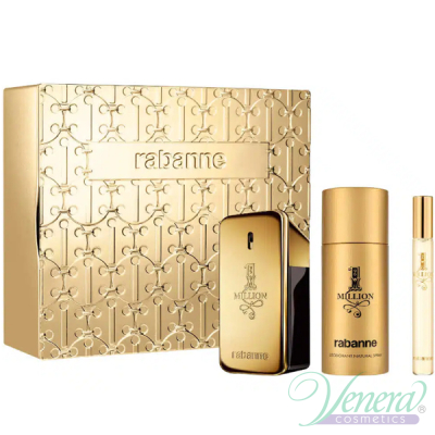 Paco Rabanne 1 Million Set (EDT 50ml + EDT 10ml + Deo Spray 150ml) for Men Men's Gift sets